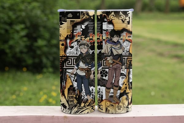 Black Clover 20oz Skinny Tumbler with Straws